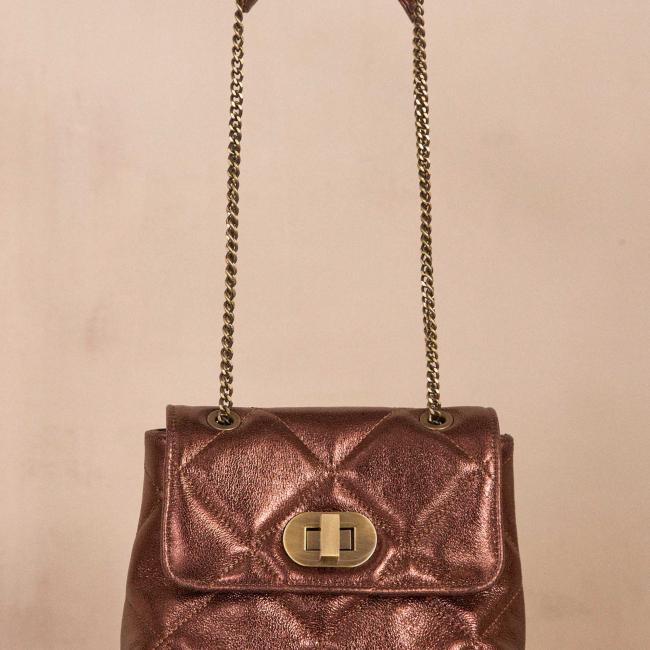 Sac en cuir matelass&eacute; GABY