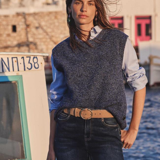 Pull sans manches en laine LEROY