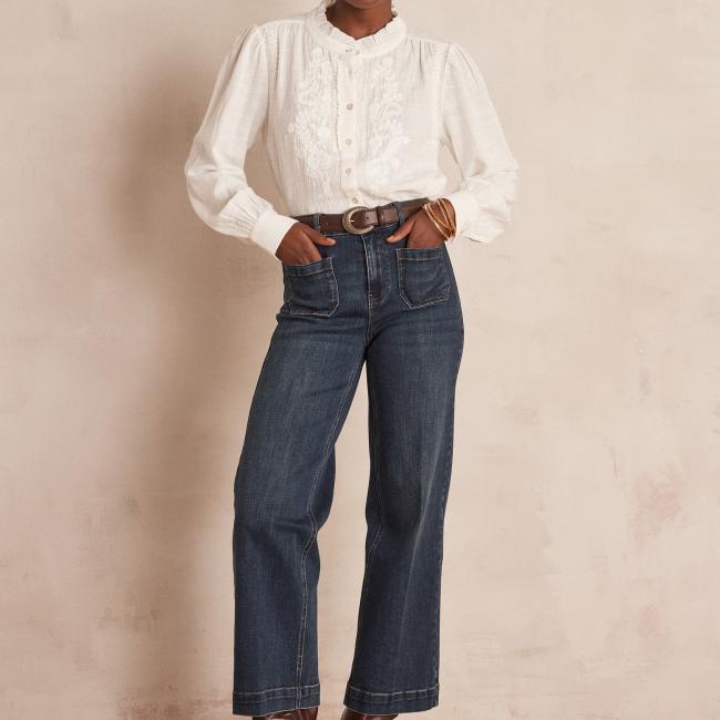 Jean LEA CROPPED en denim