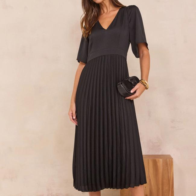 Robe longue pliss&eacute;e BILLIE