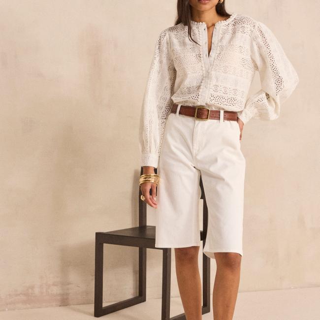 Bermuda en coton m&eacute;lang&eacute; RAYAN