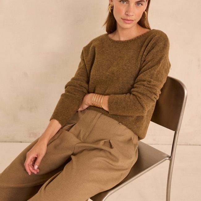 Pull manches longues laine m&eacute;lang&eacute;e ALESIO