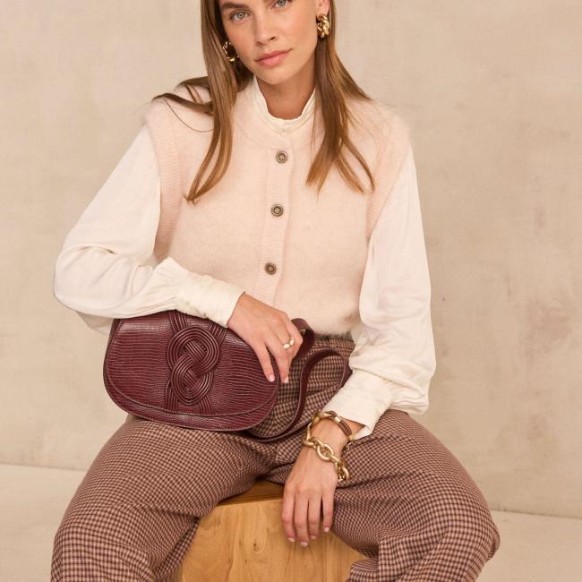 Pull sans manches en mohair m&eacute;lang&eacute; LOULOU