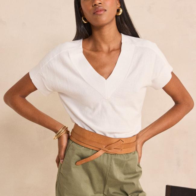 Top &agrave; manches courtes en coton PRETTY