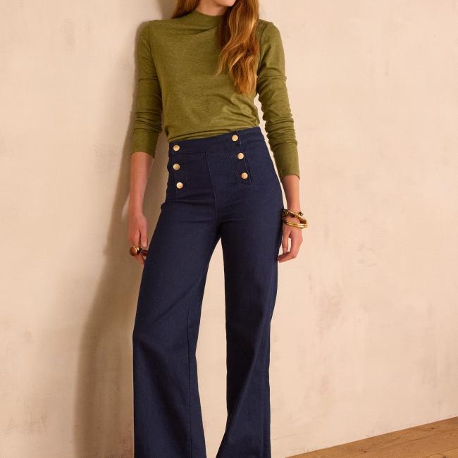 Jean taille haute large OXAN en denim