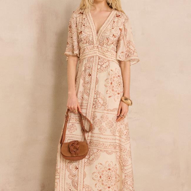 Robe fluide imprim&eacute; BRANA