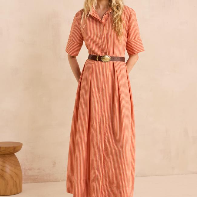 Robe droite &agrave; rayures PATRICIA