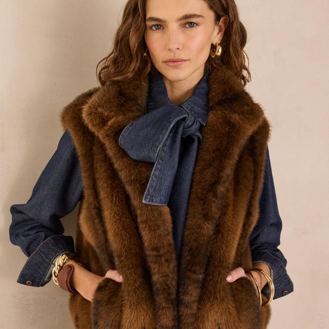 Gilet sans manches duveteux SUZANNE