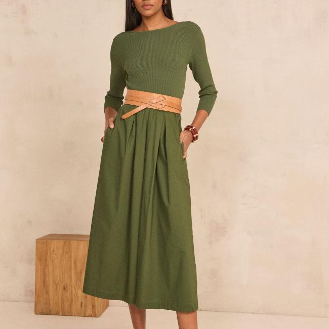 Robe trap&egrave;ze bi-mati&egrave;re BLONDIE