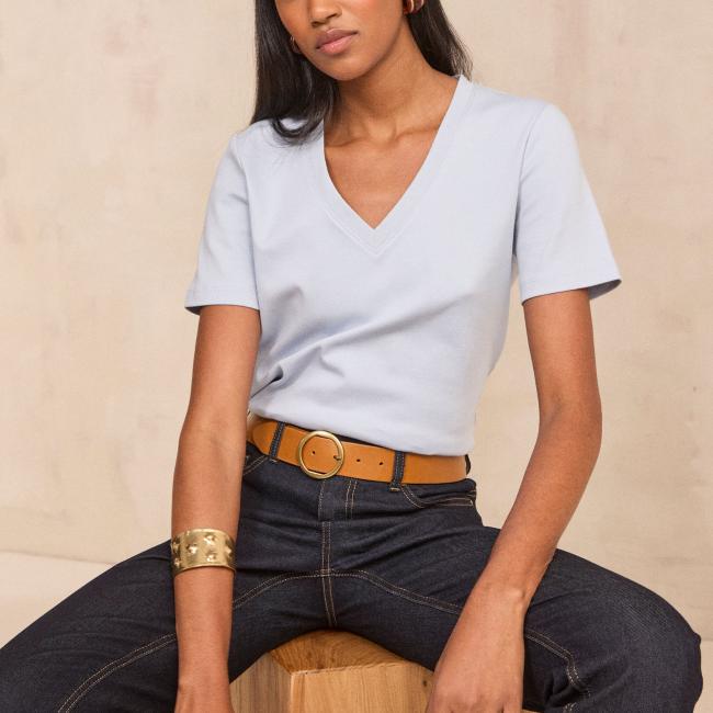 T-shirt &agrave; manches courtes en coton DANA