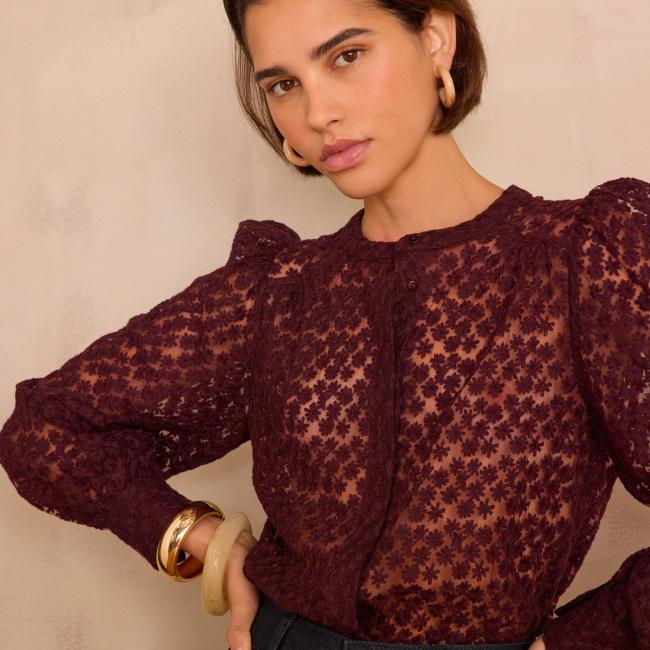 Chemisier brodé CAMOMILLE en coton