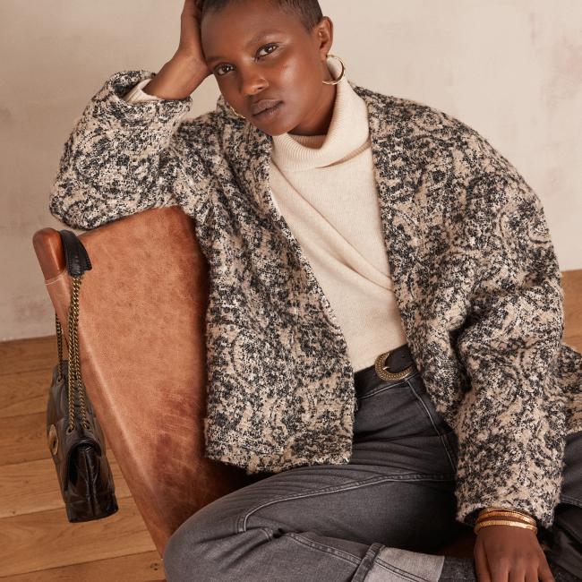 Veste CAROLINE B en tweed coton