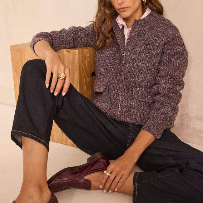 Gilet manches longues maille dense AGATHE