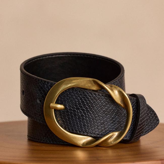 Ceinture large en cuir VALENTIN