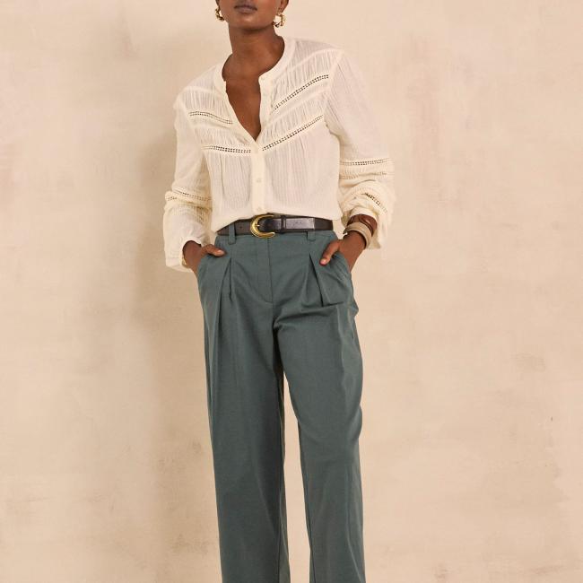 Pantalon coton m&eacute;lang&eacute; LANA 