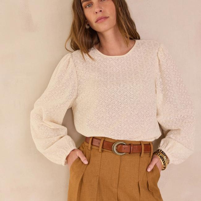 Blouse brod&eacute;e en coton DALMA