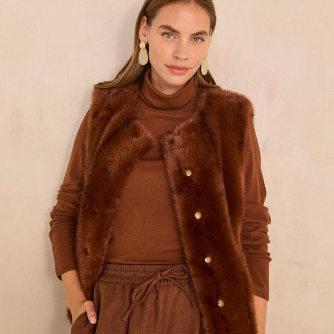 Gilet sans manches cannelle BROOKLYN