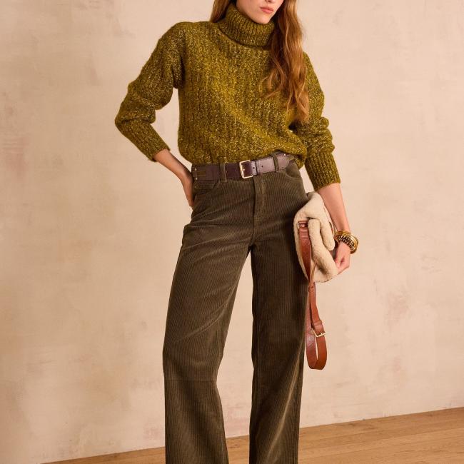 Pantalon large LISA en velours côtelé