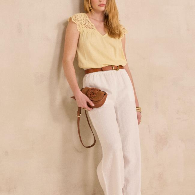 Pantalon large en lin TIM