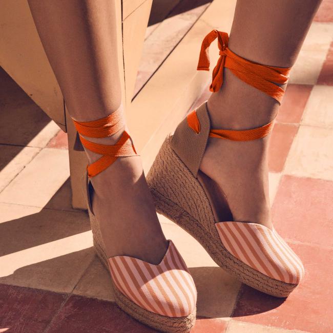 Espadrilles &agrave; talons en coton STELLA BIS