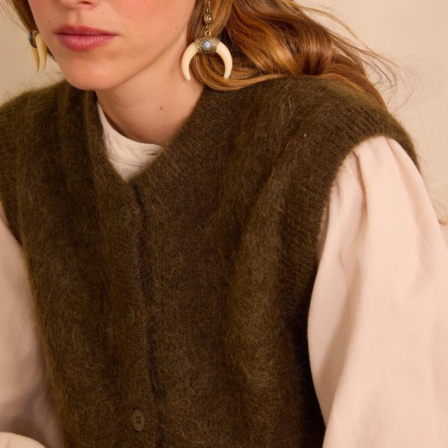 Gilet LOULOU en mohair et laine