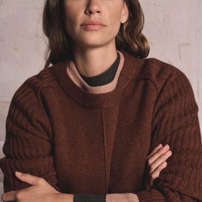 Pull BROOKLYN en laine c&ocirc;tel&eacute;