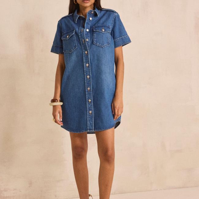 Robe courte droite en coton BETSY