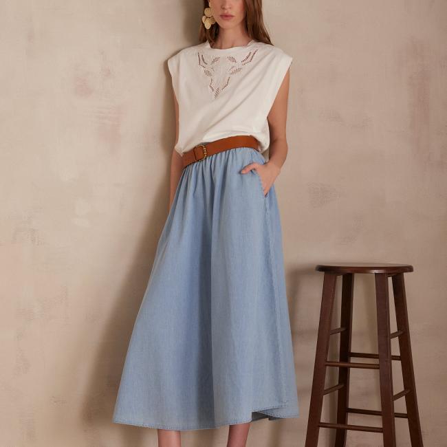 Jupe midi JOY en coton