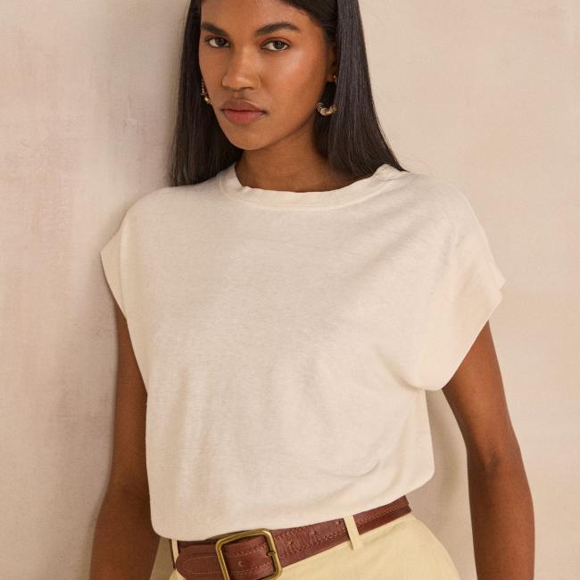 T-shirt &agrave; manches courte en chanvre et coton LOIC