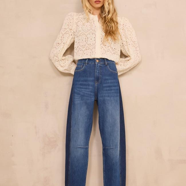 Jean ballon bicolore en coton ROBINSON