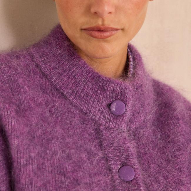Gilet sans manches en mohair m&eacute;lang&eacute; AYMIE