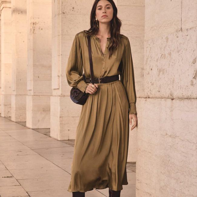 Jupe longue satin&eacute;e JULIANA