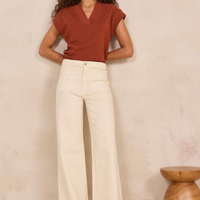 Jean large tress&eacute; ROSA