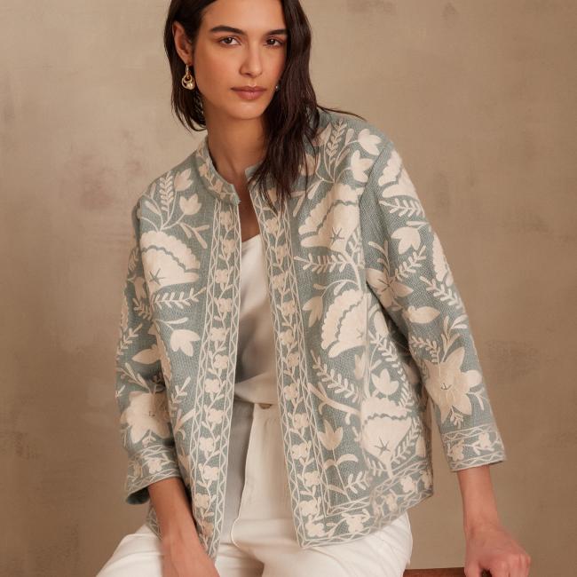 Veste NATHALIE brodée en coton