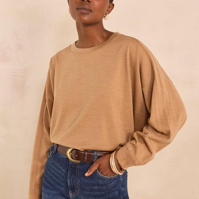 T-shirt manches longues maille dense Th&eacute;ophile