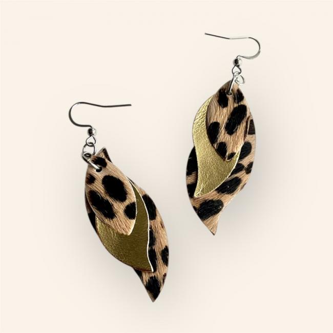 BOUCLES D'OREILLES FEMME LEOPARD, MAMZELLE BIJOUX