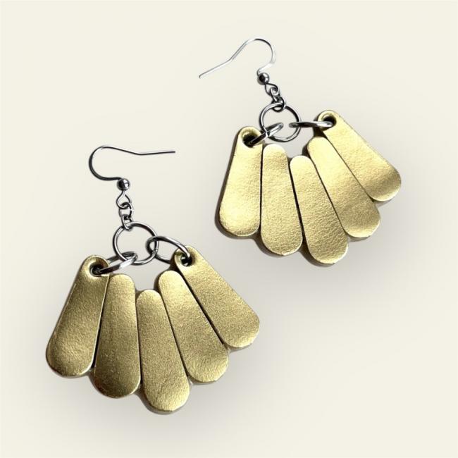 BOUCLES D'OREILLES EN CUIR DORÉ, JULIETTE