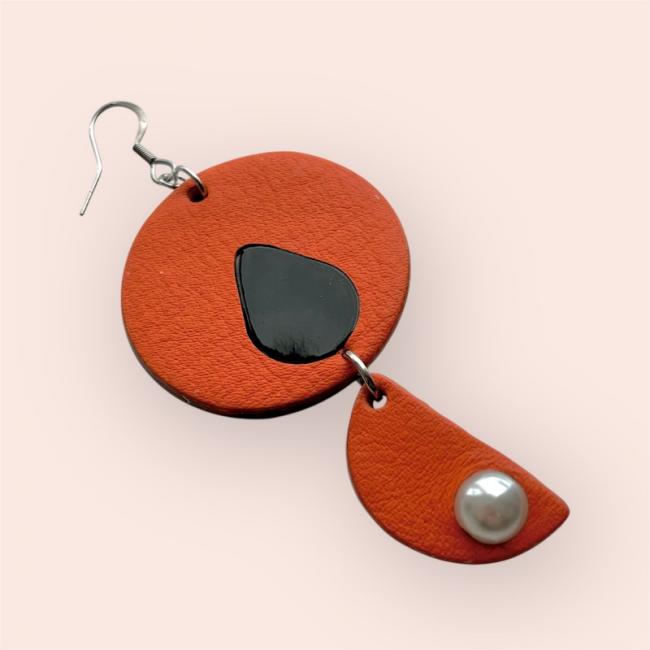 MONO BOUCLE D'OREILLE ORANGE, PASCALE