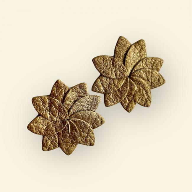 BOUCLES D'OREILLES EN CUIR DORÉES, LAËTITA
