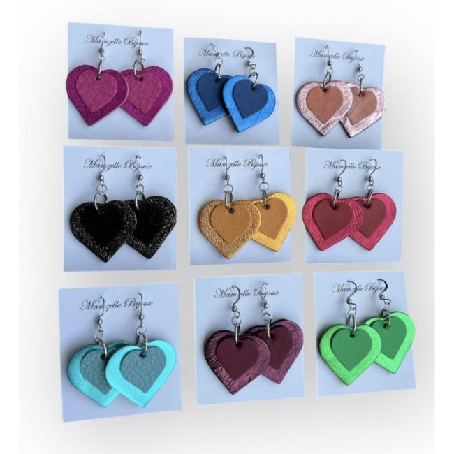 BOUCLES D'OREILLES CŒURS SCINTILLANTS