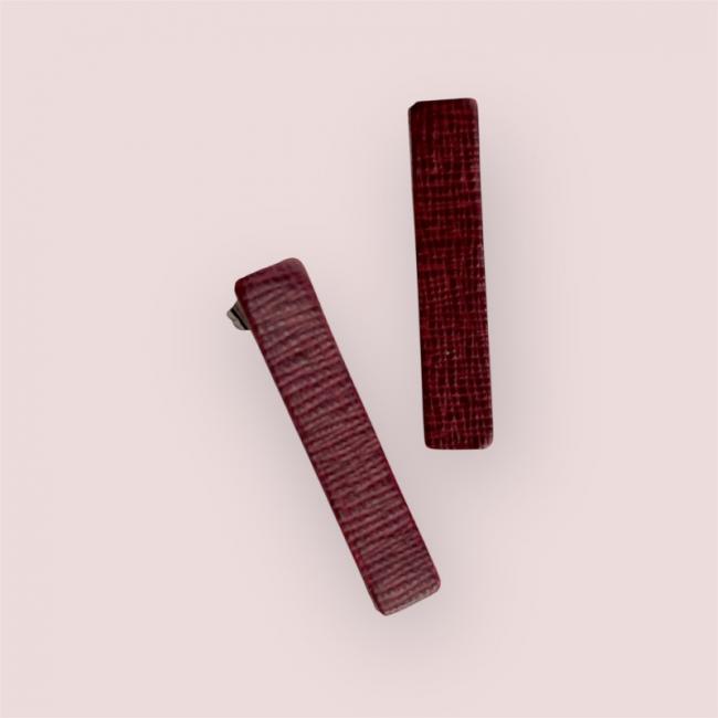 BOUCLES D'OREILLES EN CUIR ROUGE, NICOLE