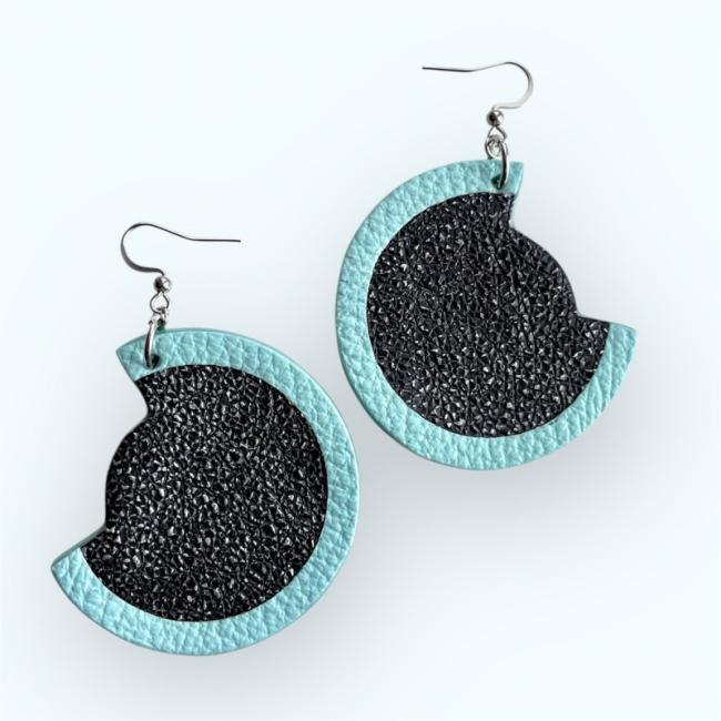 CRÉOLES EN CUIR, CRÉATION UNIQUE, MODÈLE LOLO