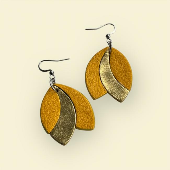 BOUCLES D'OREILLES FEMME EN CUIR - MODÈLE JUJU