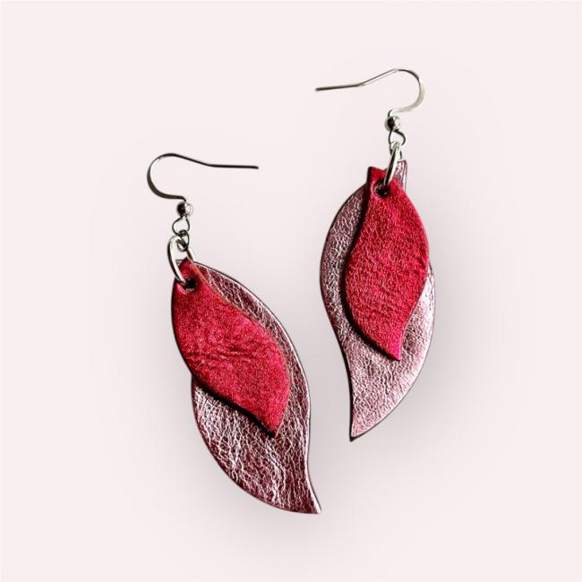 BOUCLES D'OREILLES FEMME EN CUIR, NATHALIE