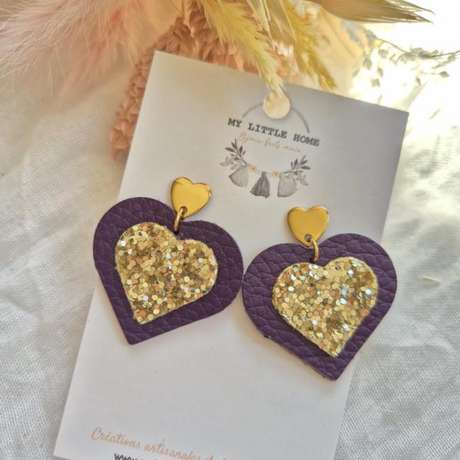 Coeur violet, acier inoxydable