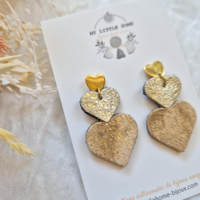 Coeur marron, acier inoxydable