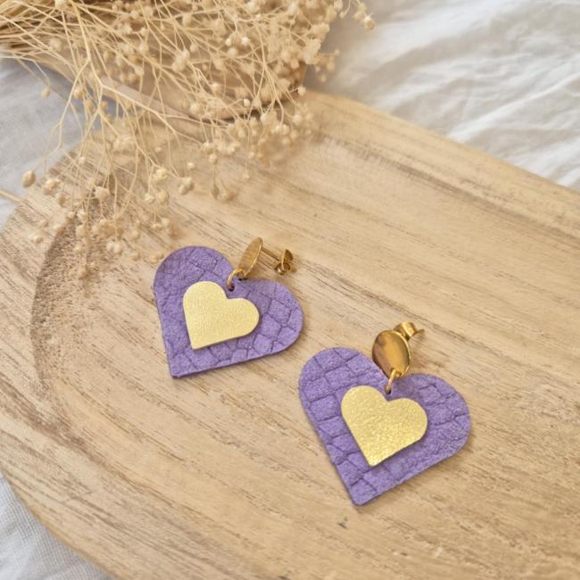 Coeur violet, acier inoxydable