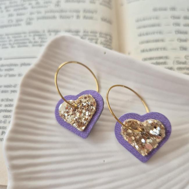Petit ceur violet, acier inoxydable