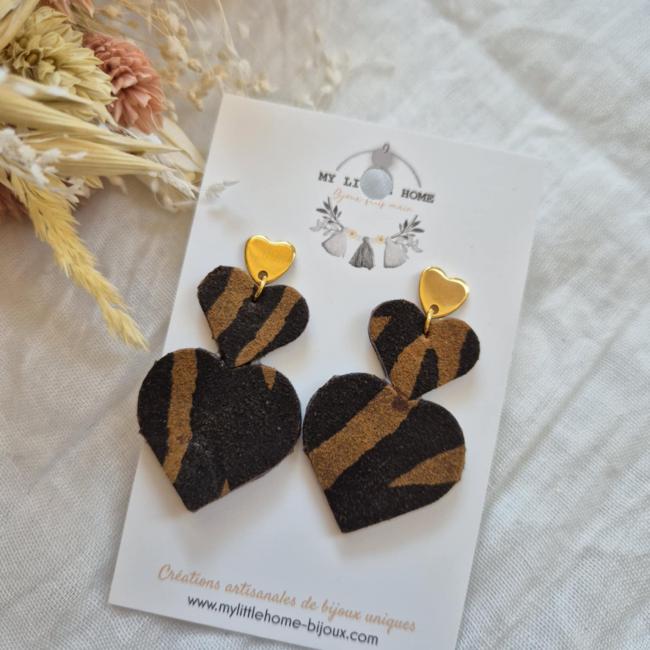Boucle zèbre marron, acier inoxydable
