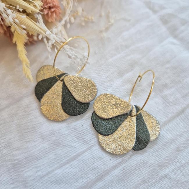 Boucle verte et doré, acier inoxydable